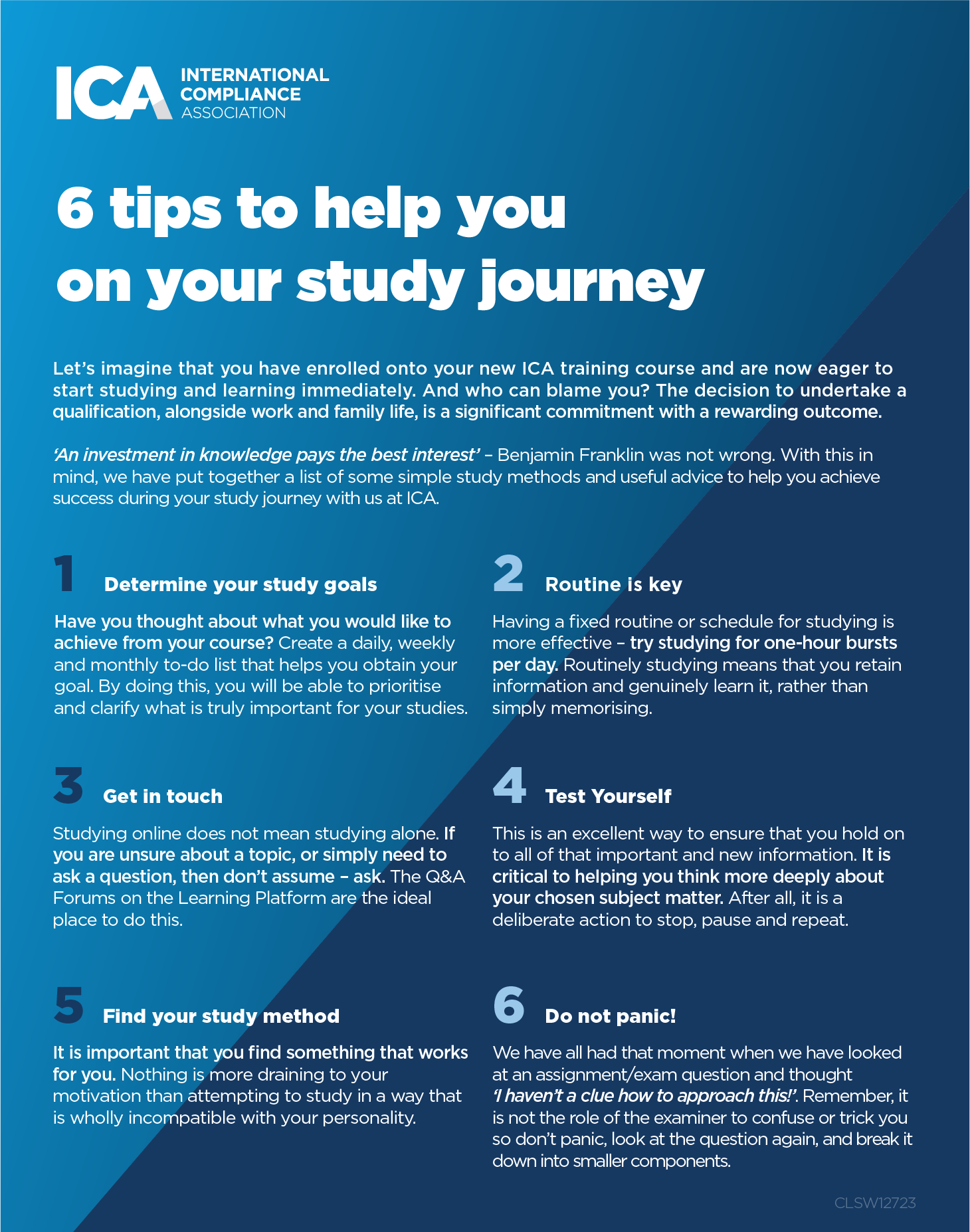 6 tips to help you on your study journey